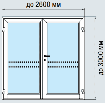 Двустворчатая дверь ES50 от Hermann